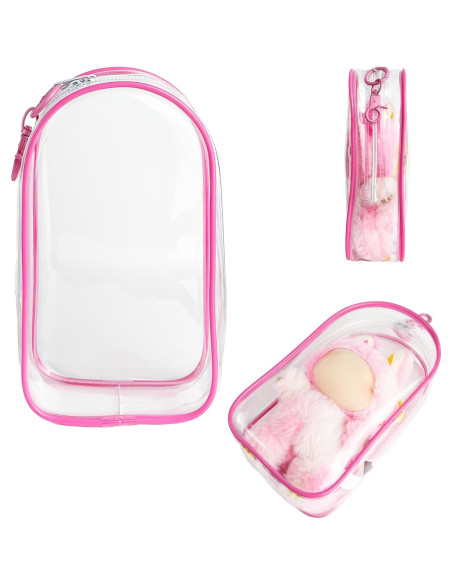 Funda Protectora Labubu 6.7" PVC Transparente Rosa