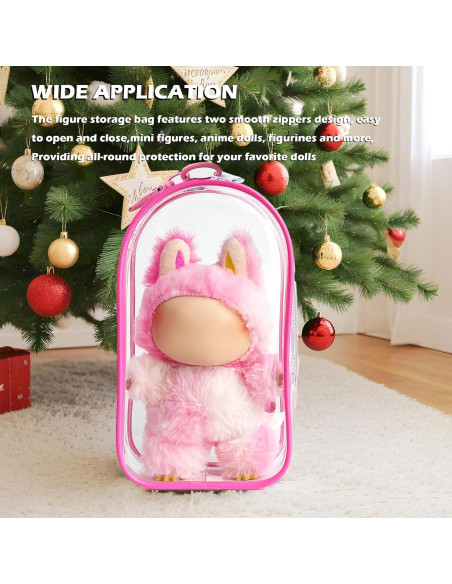 Funda Protectora Labubu 6.7" PVC Transparente Rosa