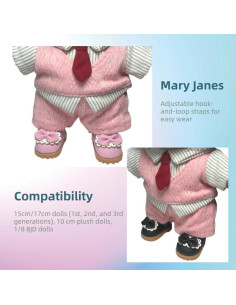 Zapatos de Muñeca Mary Jane QIXINGWISE 17cm Cuero Sintético 2