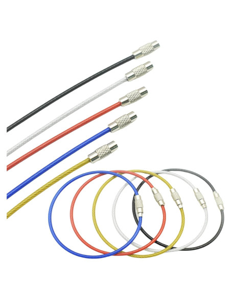 Paquete de 50 llaveros de cable 2mm MyyYiTar multicolor
