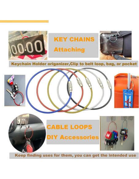 Paquete de 50 llaveros de cable 2mm MyyYiTar multicolor