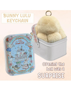 Llavero de Conejo de Peluche Caqui Hecho a Mano - Accesorio Lindo 2