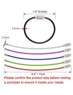 Anilla de llavero Wisdompro 11cm acero inoxidable 12 colores 2