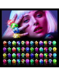 48 Anillos LED Iluminados OLUPP para Fiestas Brillantes 2