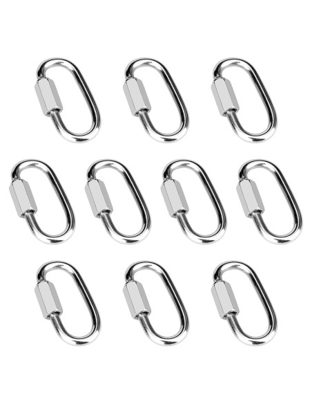 10 Enlaces Rápidos de Cadena Vmuter 3.81 cm Acero Inoxidable 80 kg