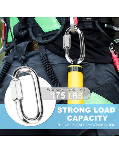 10 Enlaces Rápidos de Cadena Vmuter 3.81 cm Acero Inoxidable 80 kg