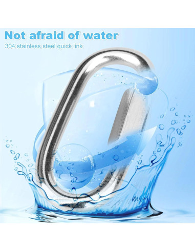 10 Enlaces Rápidos de Cadena Vmuter 3.81 cm Acero Inoxidable 80 kg