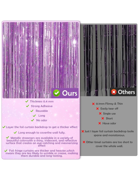 Cortina de Lentejuelas Rosa OHOME 2 Paquetes 0.97m x 2m