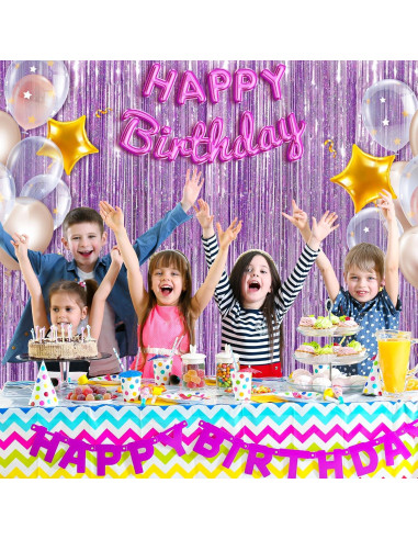 Cortina de Lentejuelas Rosa OHOME 2 Paquetes 0.97m x 2m