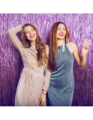 Cortina de Lentejuelas Rosa OHOME 2 Paquetes 0.97m x 2m