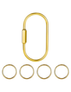 Anillas de Llave de Latón Dorado Tiezzi - 4 Anillas con Carabinero