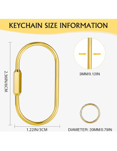 Anillas de Llave de Latón Dorado Tiezzi - 4 Anillas con Carabinero 2