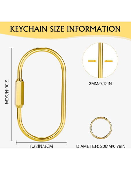 Anillas de Llave de Latón Dorado Tiezzi - 4 Anillas con Carabinero