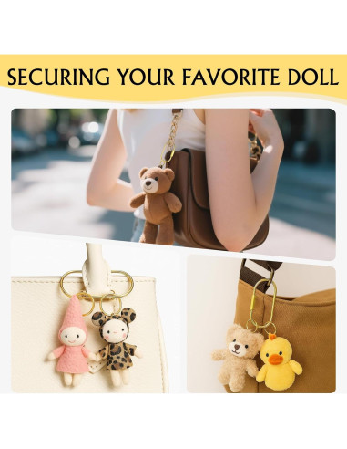 Anillas de Llave de Latón Dorado Tiezzi - 4 Anillas con Carabinero