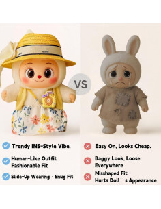 Conjunto Floral Tropical para Muñeca 17cm - Sombrero, Capa y Vestido 2