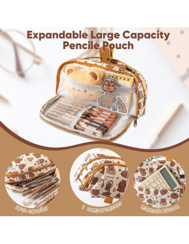 Set de Papelería Kawaii Capibara 28 Piezas para Niños