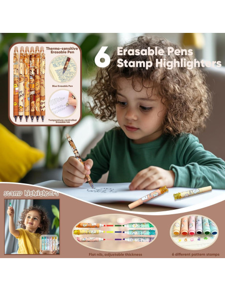 Set de Papelería Kawaii Capibara 28 Piezas para Niños