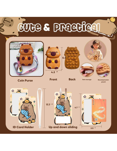 Set de Papelería Kawaii Capibara 28 Piezas para Niños