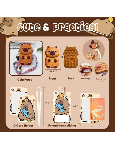 Set de Papelería Kawaii Capibara 28 Piezas para Niños