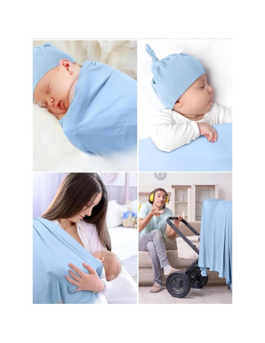Manta de Recepción y Gorro SEVDO para Bebés 0-6 meses