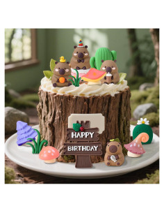 Adornos de Pastel de Capibara 13 PCS GallaRato Decoración Fiesta