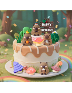 Adornos de Pastel de Capibara 13 PCS GallaRato Decoración Fiesta 2