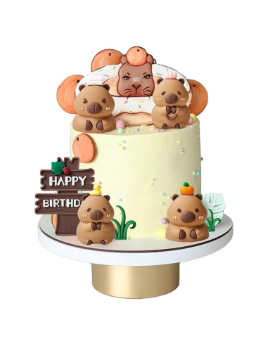 Adornos de Pastel LaVenty Capibara - Kit Fiesta Cumpleaños