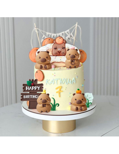 Adornos de Pastel LaVenty Capibara - Kit Fiesta Cumpleaños