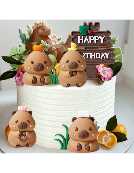 Adornos de Pastel LaVenty Capibara - Kit Fiesta Cumpleaños