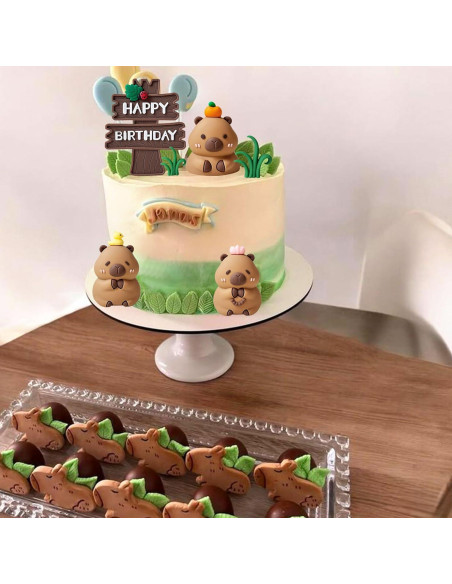 Adornos de Pastel LaVenty Capibara - Kit Fiesta Cumpleaños