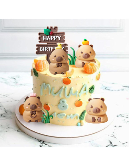 Adornos de Pastel LaVenty Capibara - Kit Fiesta Cumpleaños