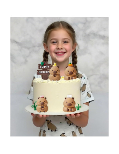 Adornos de Pastel LaVenty Capibara - Kit Fiesta Cumpleaños