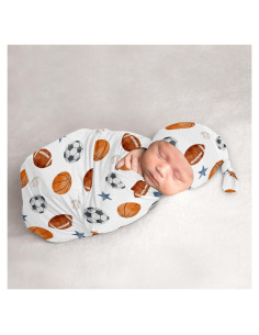 Conjunto Capullo y Gorro Bebé Sweet Jojo Designs Deportivo