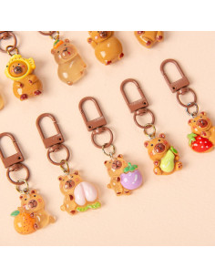 Juego de 20 llaveros de capibara marrón - Regalos de fiesta 2