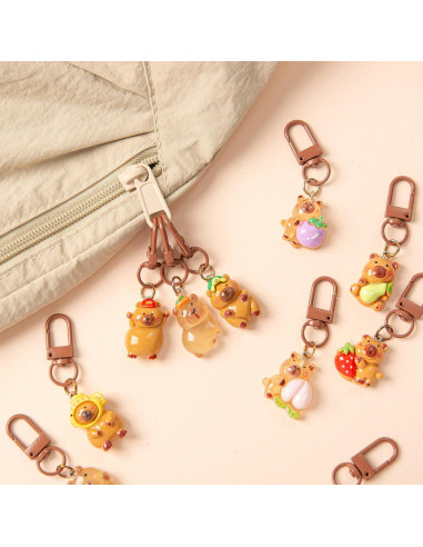 Juego de 20 llaveros de capibara marrón - Regalos de fiesta