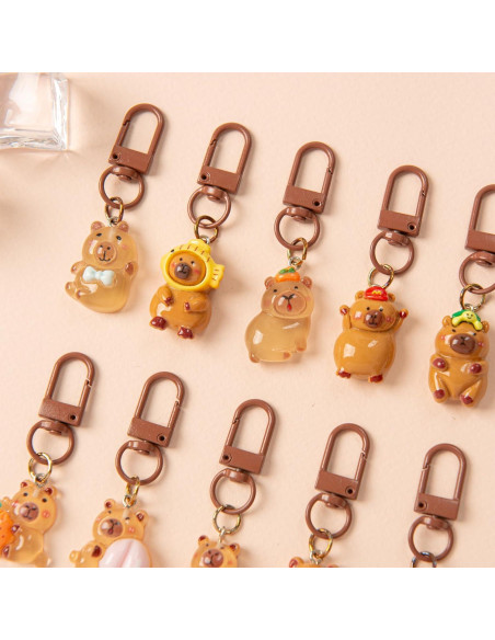 Juego de 20 llaveros de capibara marrón - Regalos de fiesta