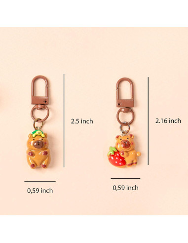 Juego de 20 llaveros de capibara marrón - Regalos de fiesta
