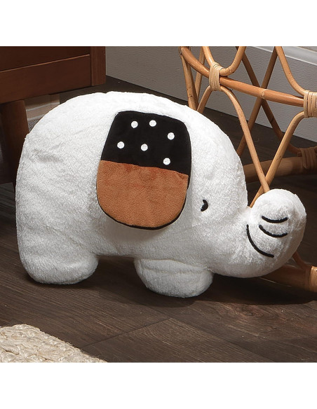 Almohada de Elefante Plush Lambs & Ivy Blanca 38.1x26.7 cm