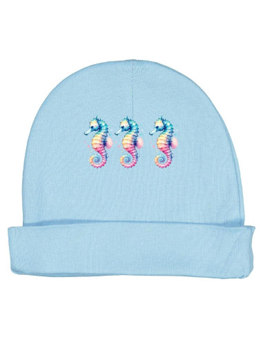 Gorro Beanie para Bebé Inktastic Caballito de Mar Azul Claro