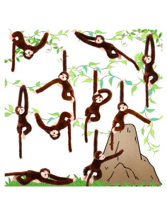 Mono de Peluche Colgante 60 cm - 10 Piezas Marrón Oscuro