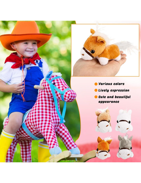 16 Mini Caballos de Peluche Flahard 8.13 cm para Fiesta