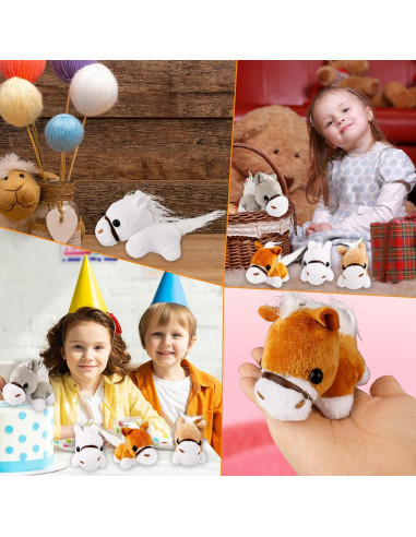 16 Mini Caballos de Peluche Flahard 8.13 cm para Fiesta