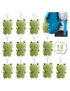 12 Llaveros de Rana de Peluche Gemscream 12 cm Lindo Accesorio