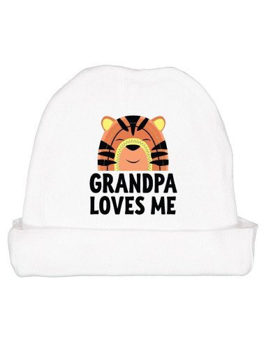 Gorro de bebé tigre con mensaje 'Abuelo me ama'