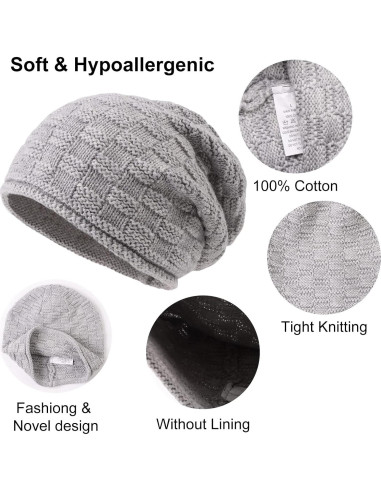 Gorro de Algodón para Bebé Zsedrut 0-8 Años 3 Piezas