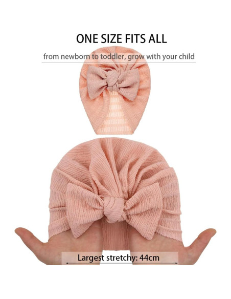 Gorro Turbán para Bebés 100% Algodón Suave - 0M a 4 Años