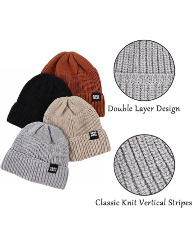 Gorro de Bebé Tejido JANGANNSA Invierno 0-5 Años Algodón