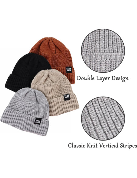 Gorro de Bebé Tejido JANGANNSA Invierno 0-5 Años Algodón