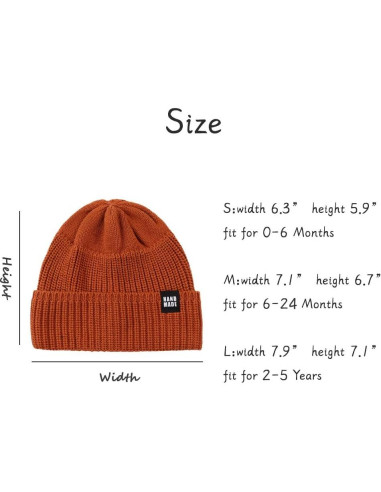 Gorro de Bebé Tejido JANGANNSA Invierno 0-5 Años Algodón