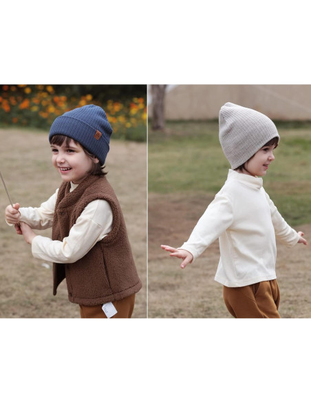 Gorro de Invierno para Bebé Gato de Luna 2PCS Suave 0-2 Años